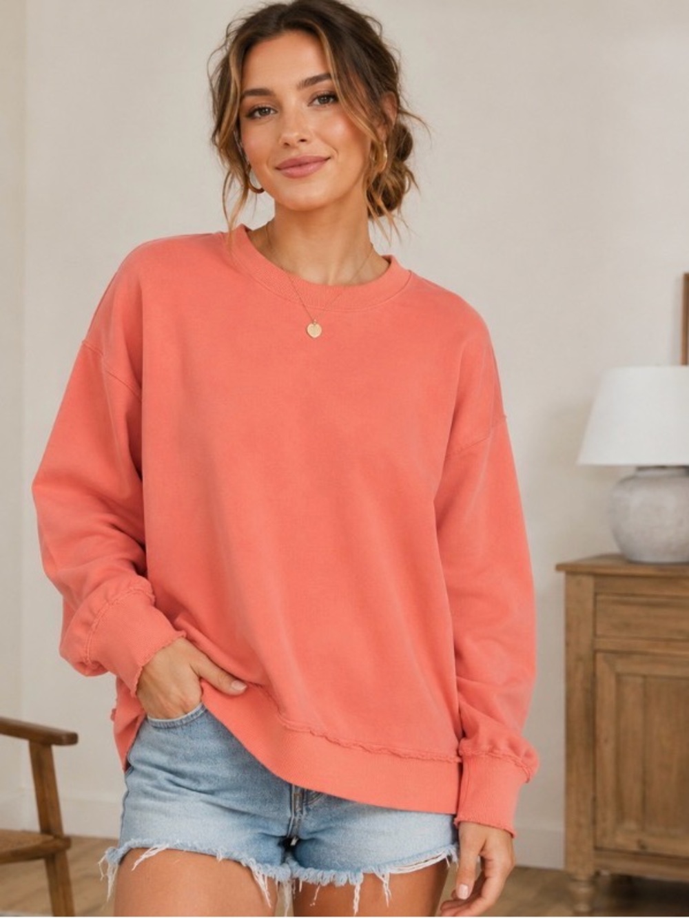 Jade By Jane Oversized Loungewear Boxy Pullover Sweatshirt S
